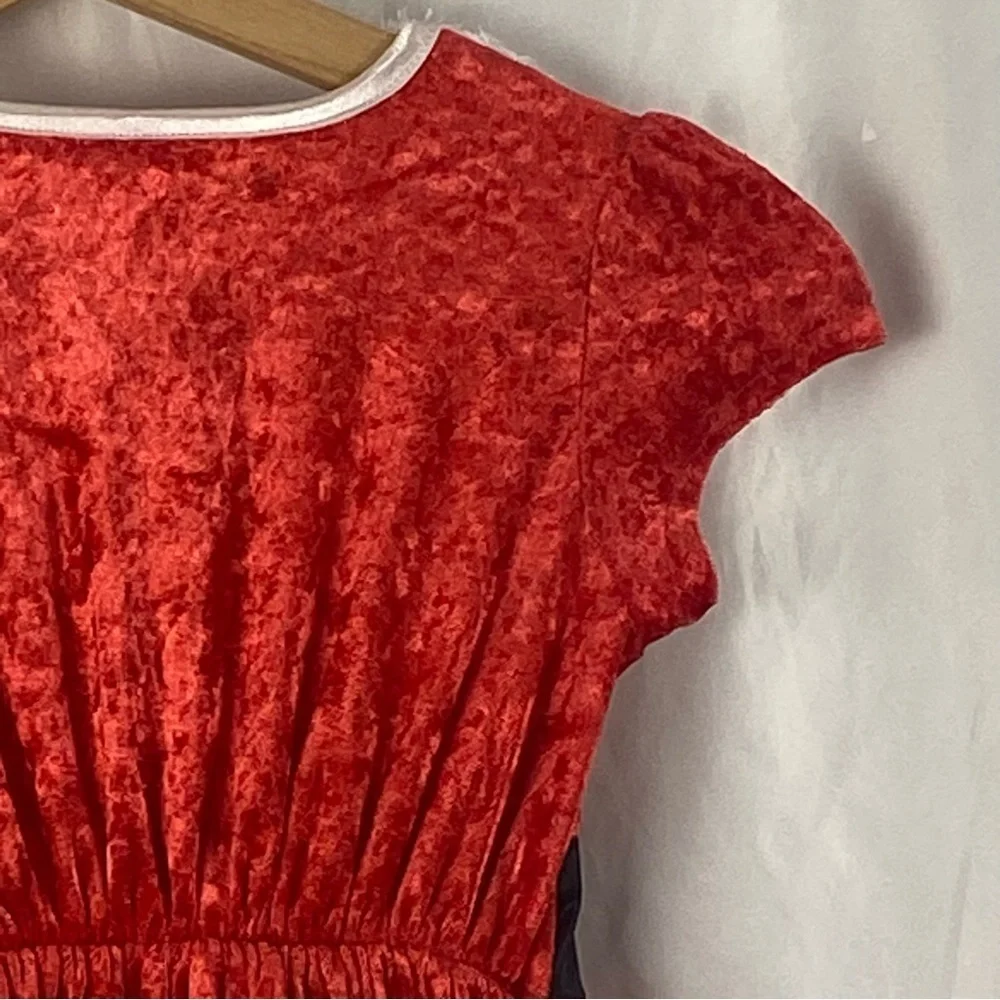 AME Festive Red and White Christmas Santa Dress Girl Kids Costume Size XS 4/5